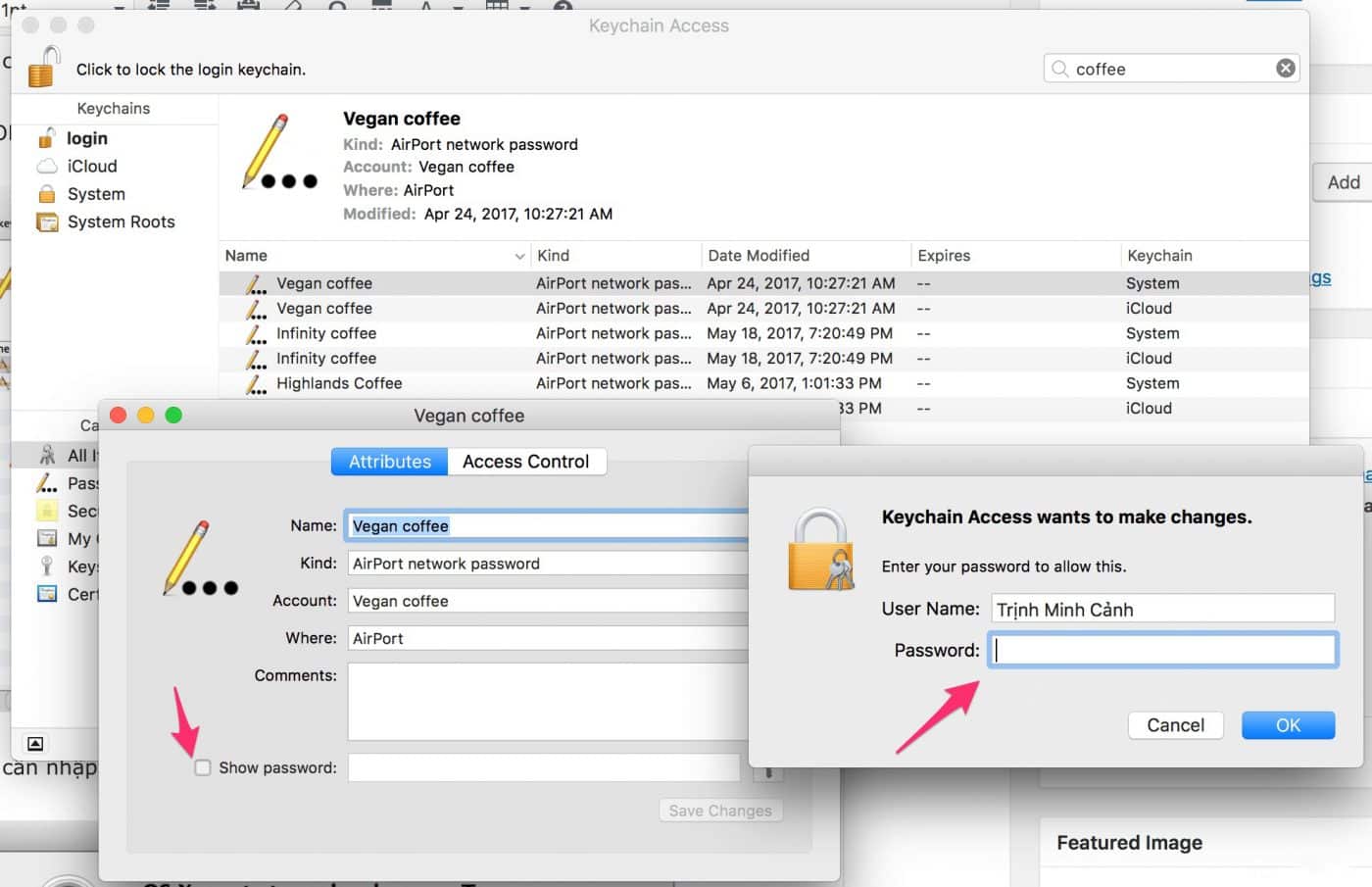 nhập mật khẩu MacBook