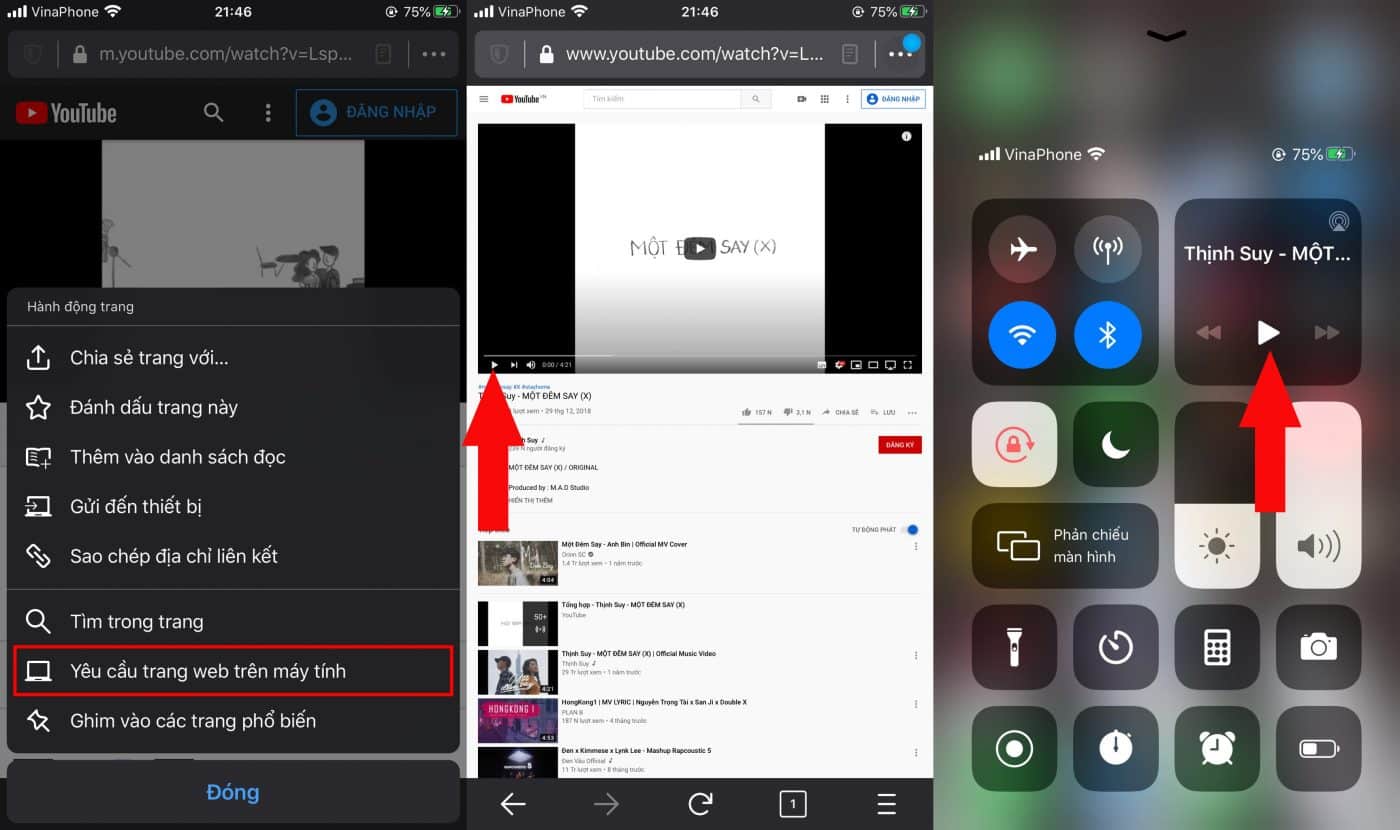 mở trung tâm điều khiển