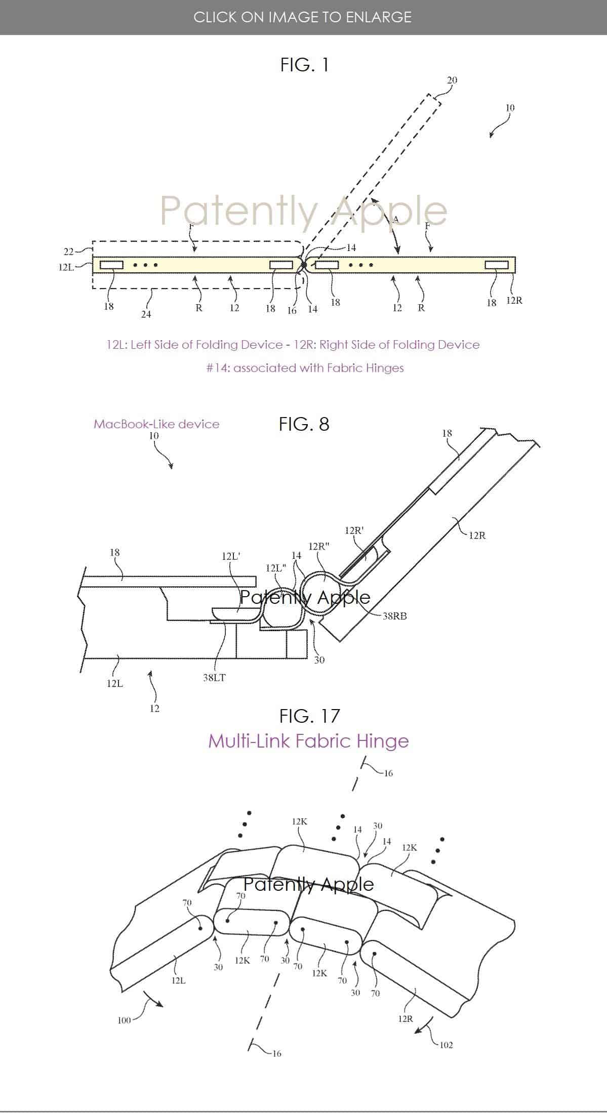 bằng sáng chế mới cho một loại bản lề bằng vải Fabric của Apple