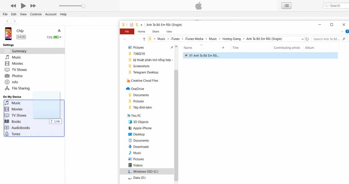 kéo thả file nhạc