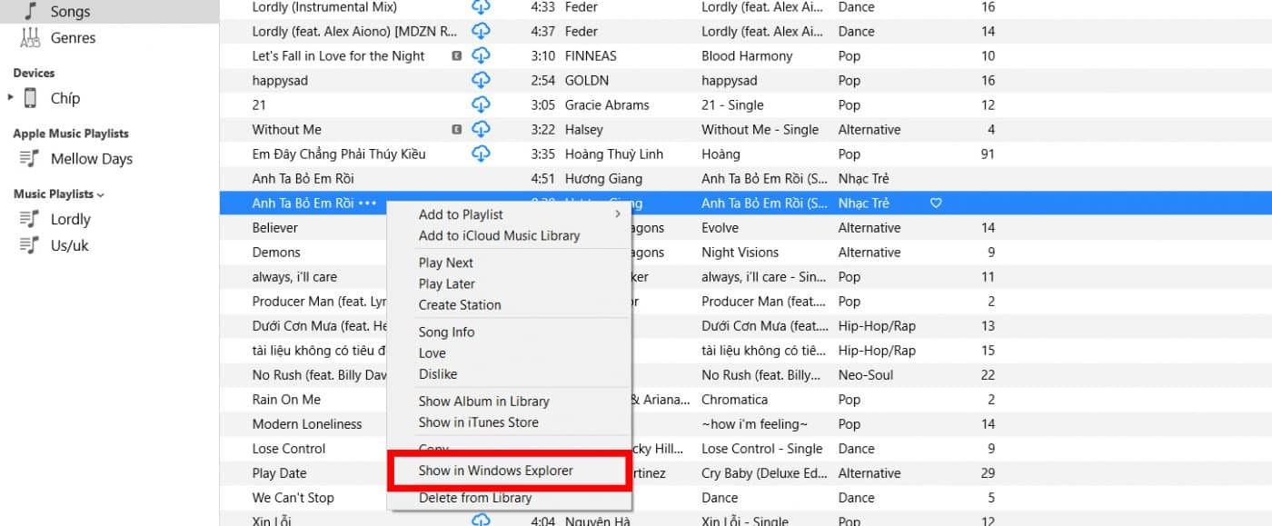 đưa nhạc vào thư mục máy