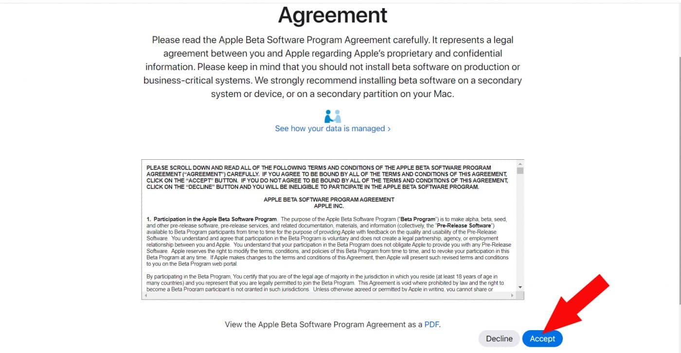 chấp nhận cập nhật