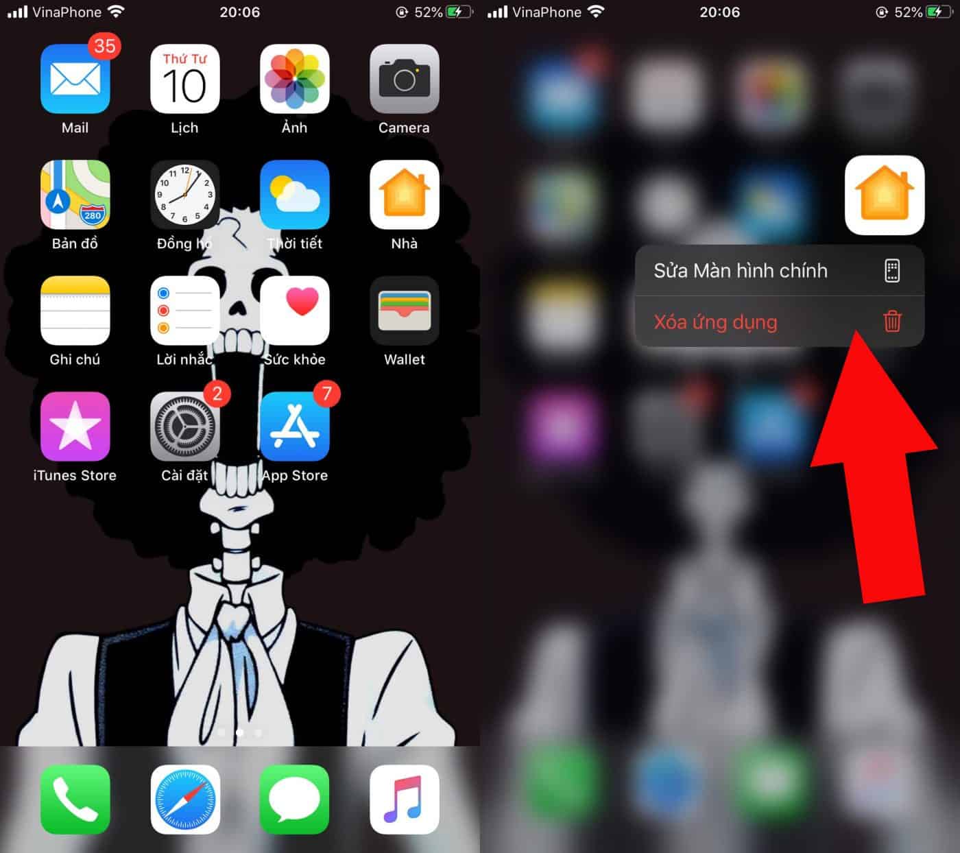xóa ứng dụng cài đặt sẵn