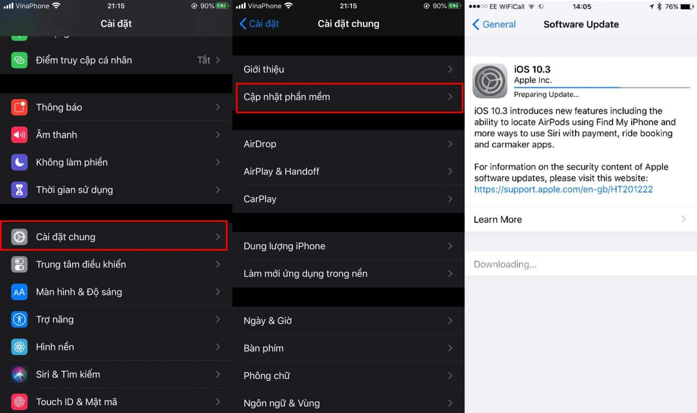 cập nhật phần mềm