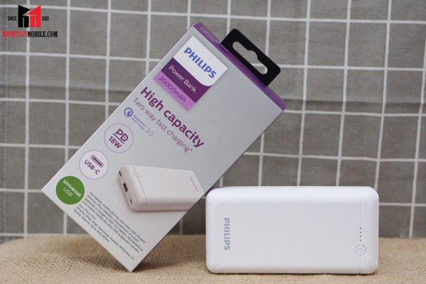 Pin sạc dự phòng Philips 20.000 mAh PD 18W DLP1720
