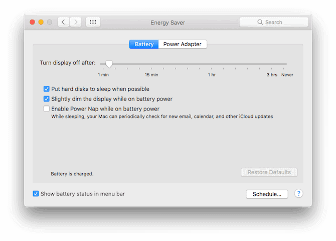 Tùy chỉnh chế độ tiết kiệm năng lượng